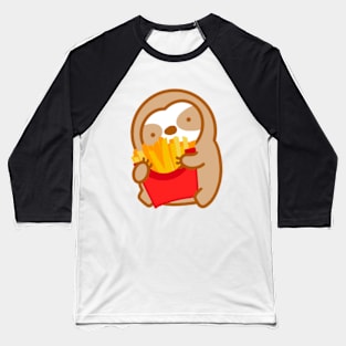 Cute French Fries Sloth Baseball T-Shirt